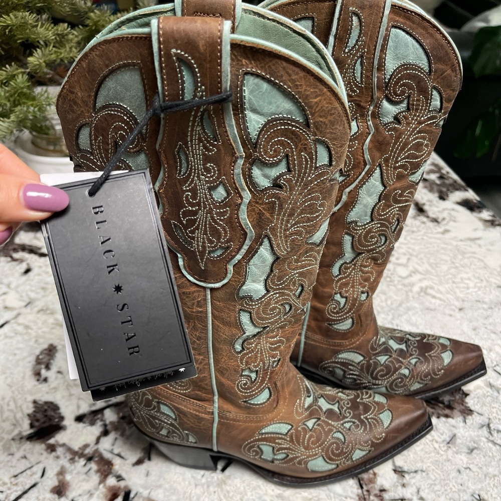 BLACK STAR WOMEN'S GRUENE WESTERN BOOTS - SNIP TOE